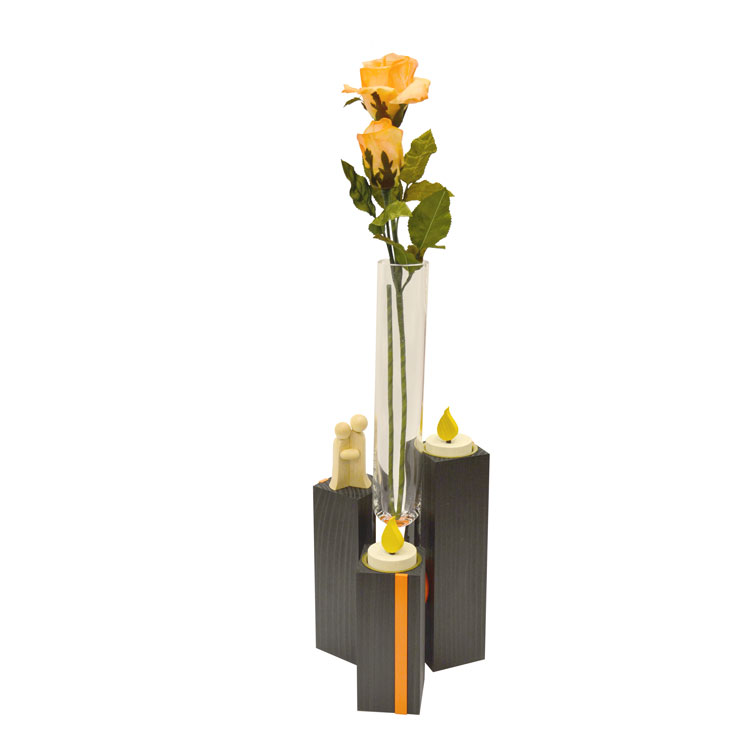 Blumenvase schwarz orange 7