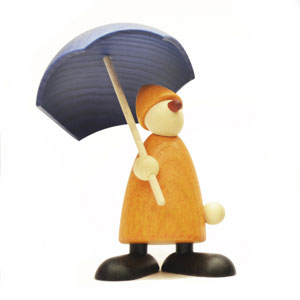 Gratulant mit Regenschirm