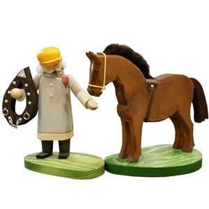 Räuchermann Kutscher mit Pferd